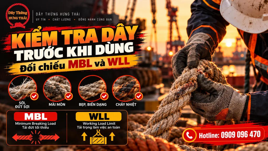 Kiểm tra dây thừng trước khi sử dụng theo MBL và WLL